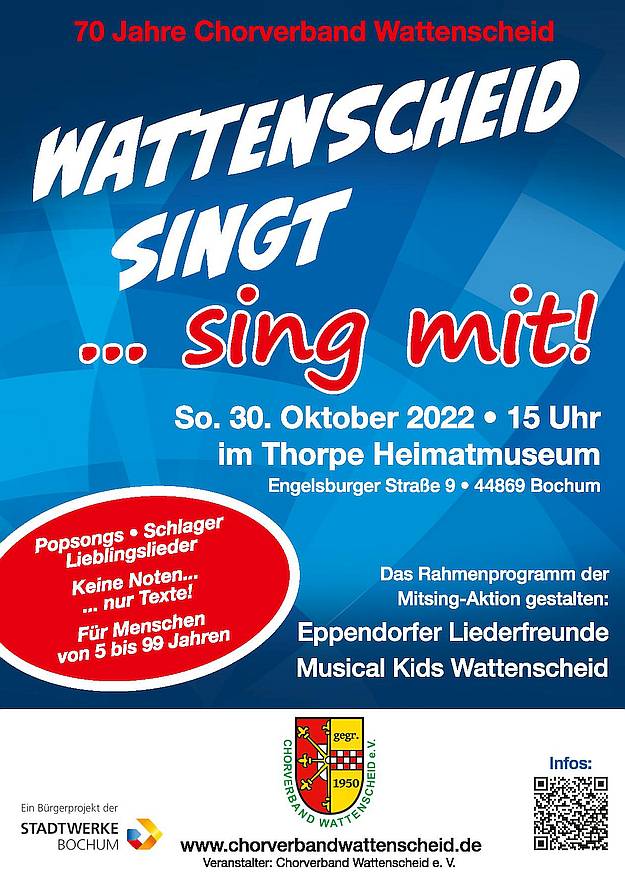 Veranstaltungsankündigung Sing mit 30.10.2022