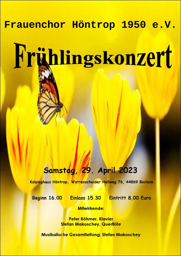 Veranstaltungsplakat Frühlingskonzert Frauenchor Höntrop 1950 e.V.