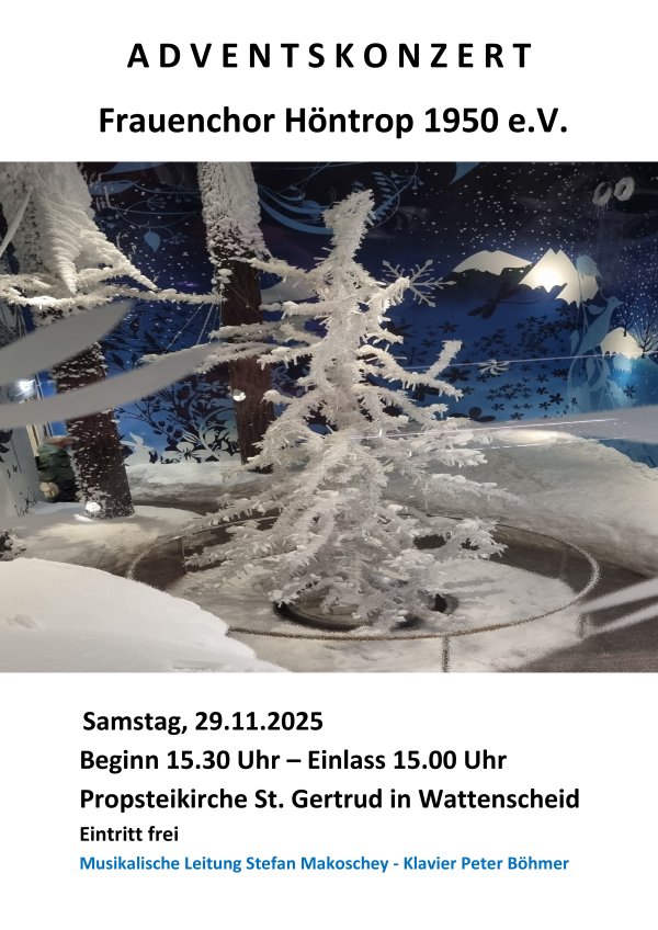 Samstag, 29.11.2025, Beginn 15.30 Uhr — Einlass 15.00 Uhr, Propsteikirche St. Gertrud in Wattenscheid, Eintritt frei