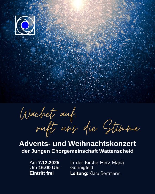 Advents- und Weihnachtskonzert am 7.12.2025 um 16:00 Uhr, in der Kirche Herz Mariä, Günnigfeld, Eintritt frei