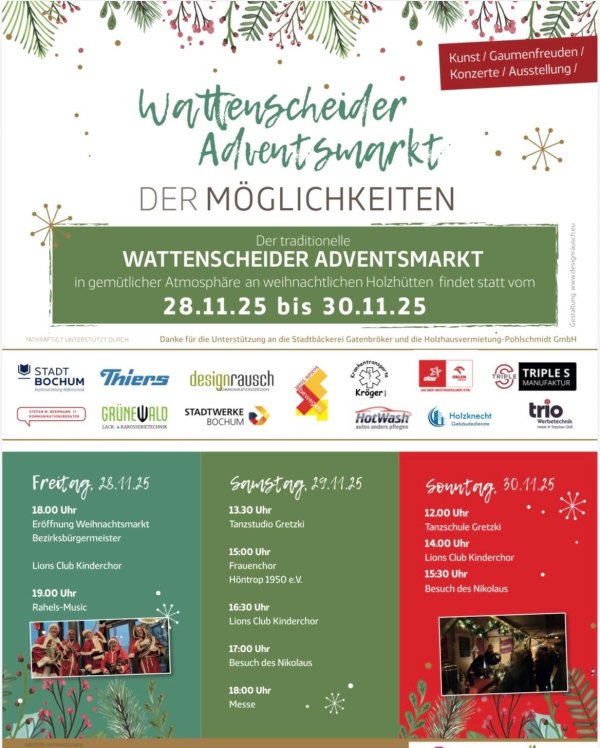 Programm: Freitag, 28.11.2025 bis Sonntag 30.11.2025